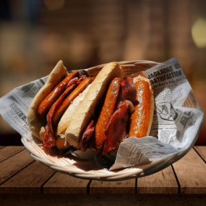 sausage and bacon baguette lanzarote